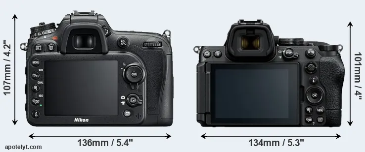 Comparison D7200 or Z5 II rear