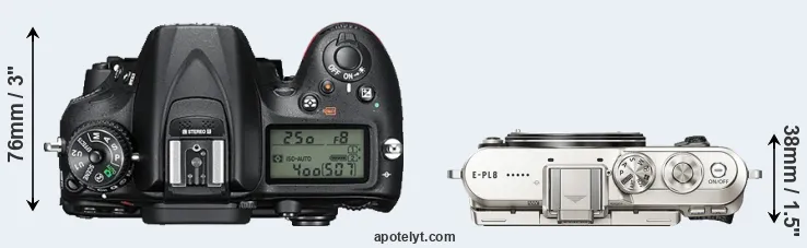 Compare D7200 versus E-PL8 top