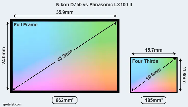 Nikon D750 and Panasonic LX100 II sensor measures