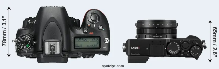 Compare D750 versus LX100 II top
