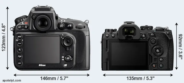 Comparison D800 or OM-1 II rear