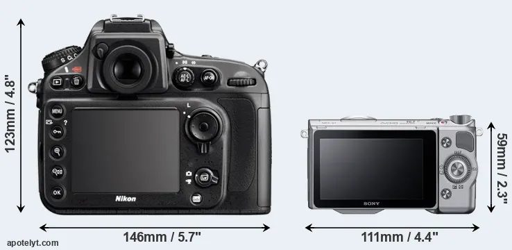 Comparison D800 or NEX-5T rear
