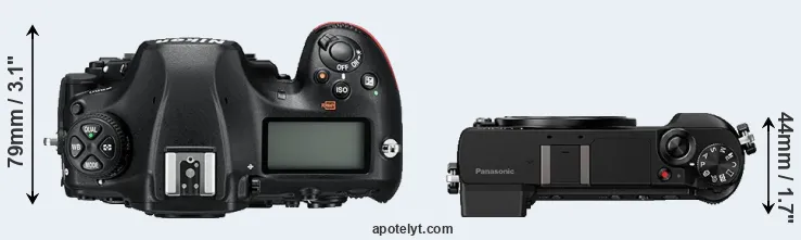 Compare D850 versus GX85 top