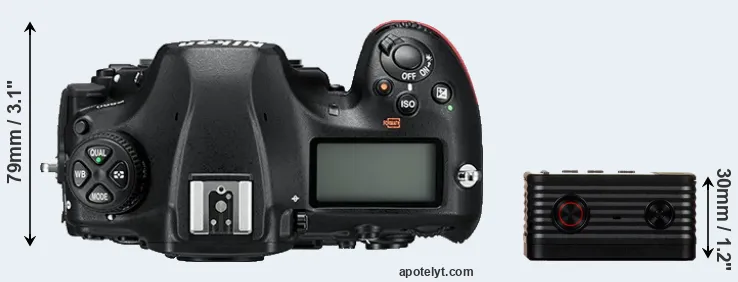 Compare D850 versus RX0 top