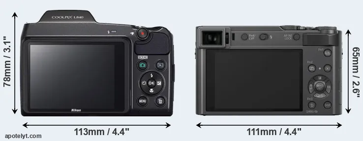 Comparison L840 or TZ200 rear