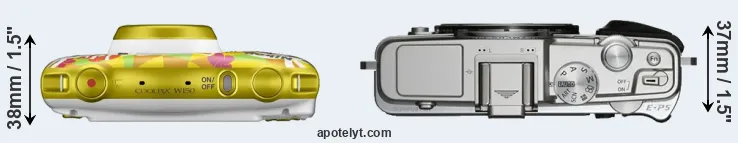 Compare W150 versus E-P5 top
