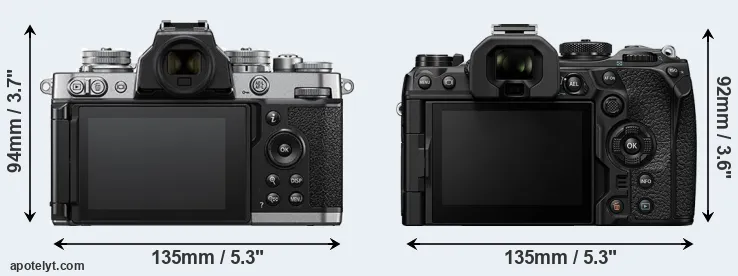 Comparison Z fc or OM-1 II rear