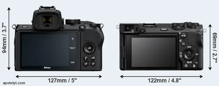 Comparison Z50 or A6700 rear