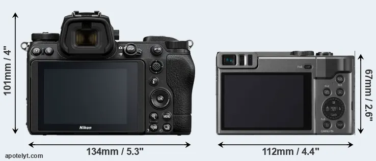 Comparison Z6 II or TZ90 rear