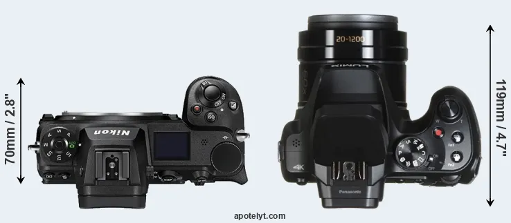 Compare Z7 II versus FZ80 top