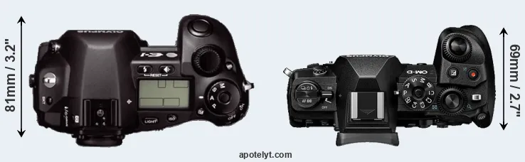 Compare E-1 versus E-M1 III top