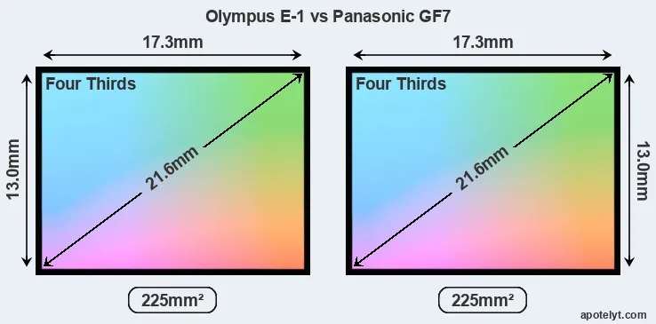 Olympus E-1 and Panasonic GF7 sensor measures