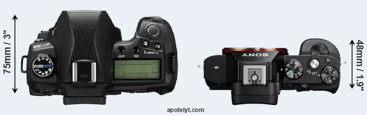 Compare E-30 versus A7R top