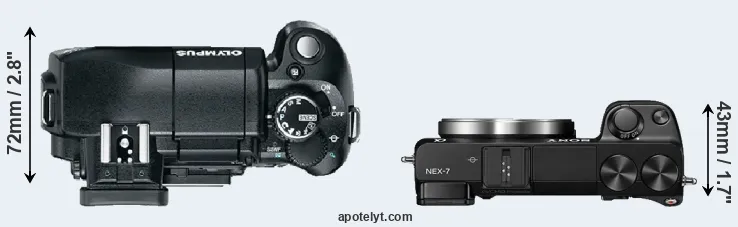 Compare E-330 versus NEX-7 top