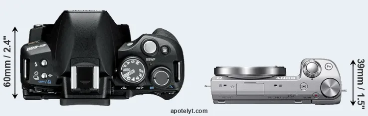 Compare E-600 versus NEX-5T top