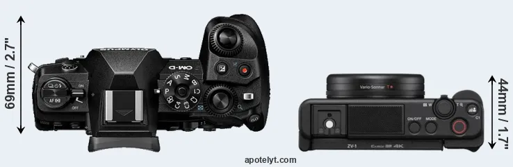 Compare E-M1 III versus ZV-1 top