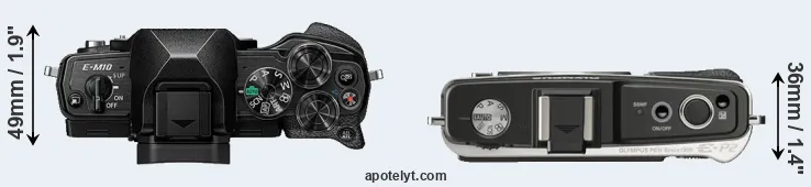Compare E-M10 IV versus E-P2 top