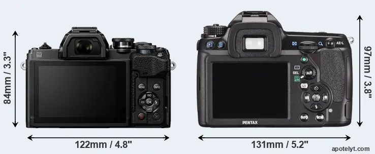 Comparison E-M10 IV or K-5 II rear