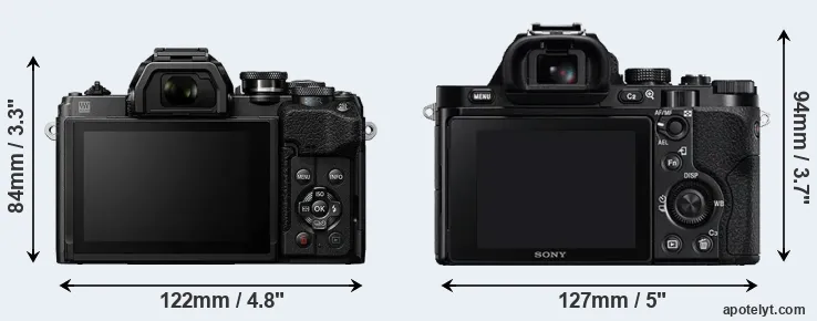 Comparison E-M10 IV or A7R rear