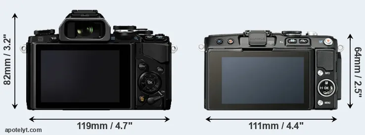 Comparison E-M10 or E-PL5 rear