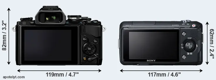 Comparison E-M10 or NEX-3 rear