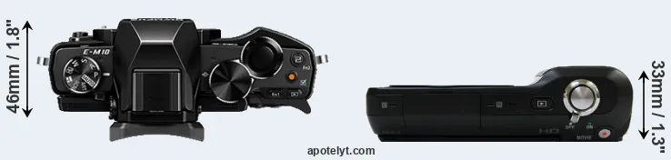 Compare E-M10 versus NEX-3 top