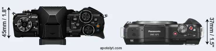 Compare E-M5 II versus GF5 top