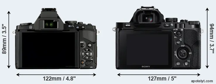 Comparison E-M5 or A7R rear