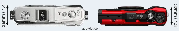 Compare E-P1 versus TG-6 top