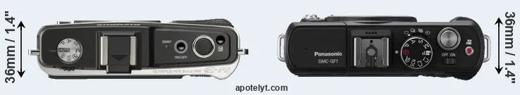 Compare E-P2 versus GF1 top