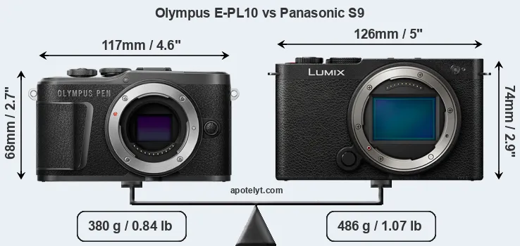 Size Olympus E-PL10 vs Panasonic S9