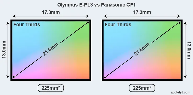 Olympus E-PL3 and Panasonic GF1 sensor measures