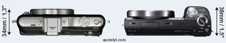 Compare E-PM1 versus NEX-5N top