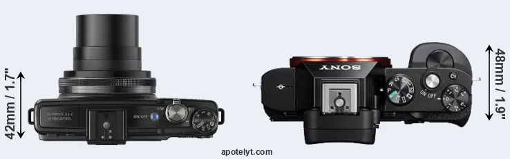 Compare XZ-1 versus A7R top