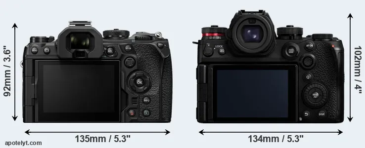 Comparison OM-1 or S1R II rear
