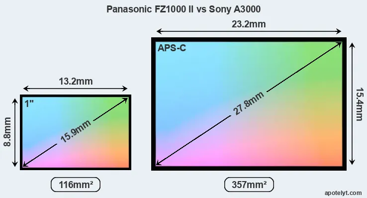 Panasonic FZ1000 II and Sony A3000 sensor measures