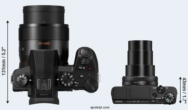 Compare FZ1000 II versus RX100 VII top