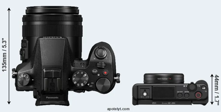 Compare FZ2000 versus ZV-1 top