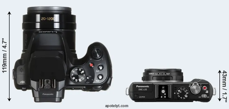 Compare FZ82 versus LX5 top