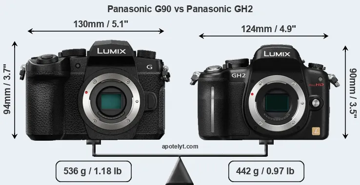 Size Panasonic G90 vs Panasonic GH2