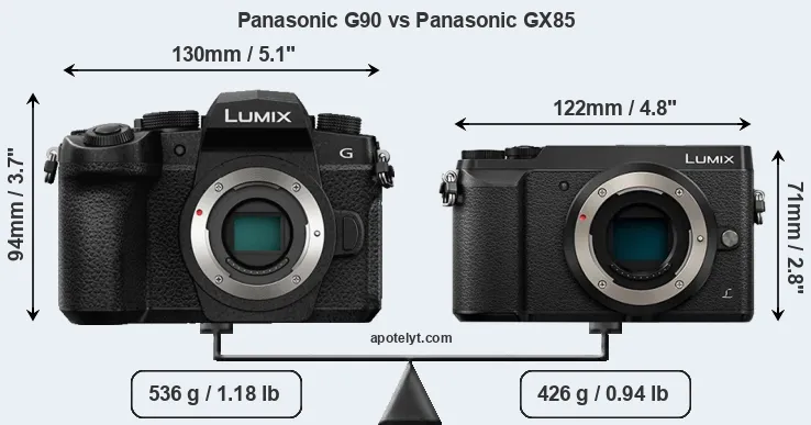 Size Panasonic G90 vs Panasonic GX85