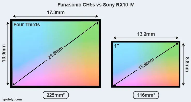 Panasonic GH5s and Sony RX10 IV sensor measures