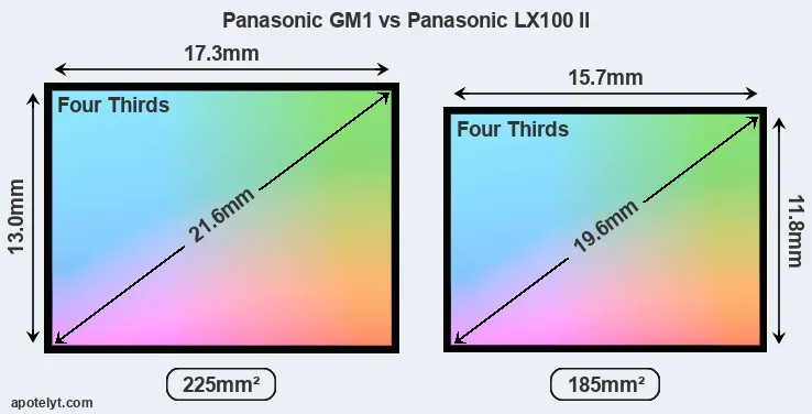 Panasonic GM1 and Panasonic LX100 II sensor measures