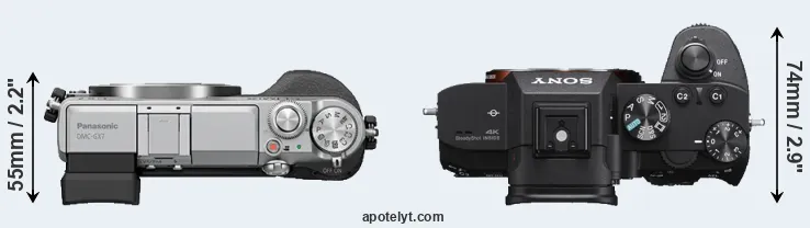 Compare GX7 versus A7 III top