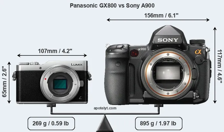 Size Panasonic GX800 vs Sony A900