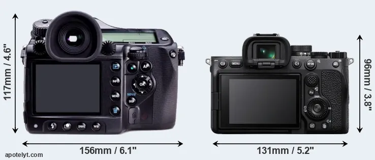Comparison 645D or A7 IV rear