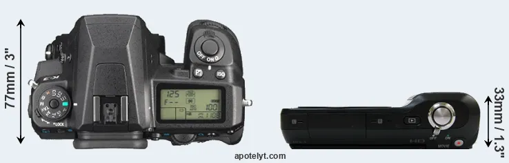 Compare K-3 versus NEX-3 top