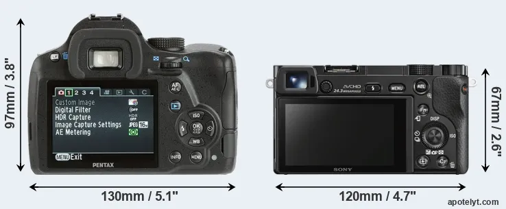 Comparison K-500 or A6000 rear