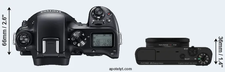 Compare NX1 versus RX100 top