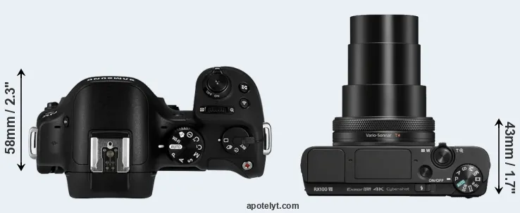 Compare NX30 versus RX100 VII top